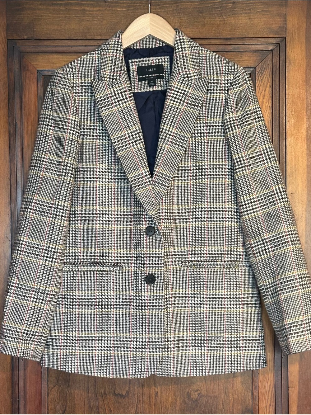 J. Crew Women's Glen Plaid Blazer in Tan and Black